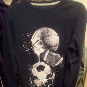 Boys XL Thermal Long Sleeve Shirt Blue Warm Fast Shipping